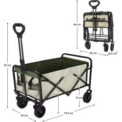 Carucior de gradina Tempo Kondela Karil (Beige/Green/Black) Thumb