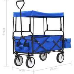 Carucior de gradina VidaXL 147590 (Blue) Thumb