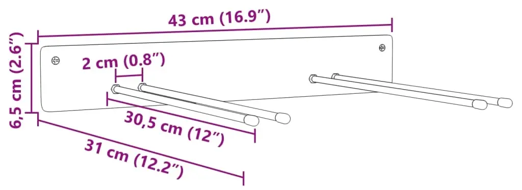 Настенный органайзер для садовых инструментов VidaXL 4019132 (Black)