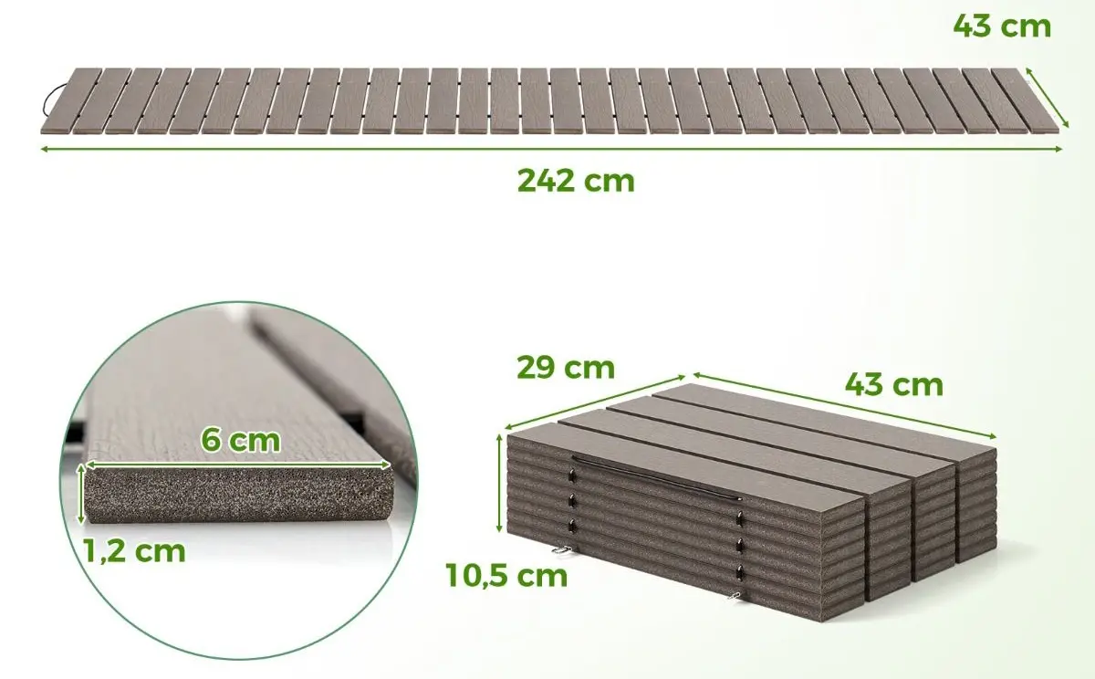 Poteca de gradina Costway NP12047CF (Coffee)