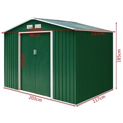 Сарай-хозблок Costway GT2989GN 213x127x185 (Green) Thumb