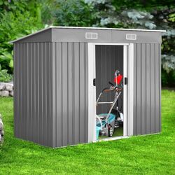 Casuta gradina Costway GT3416GR 238x131x181 (Grey) Thumb