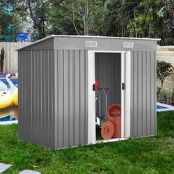 Casuta gradina Costway GT3416GR 238x131x181 (Grey) Thumb