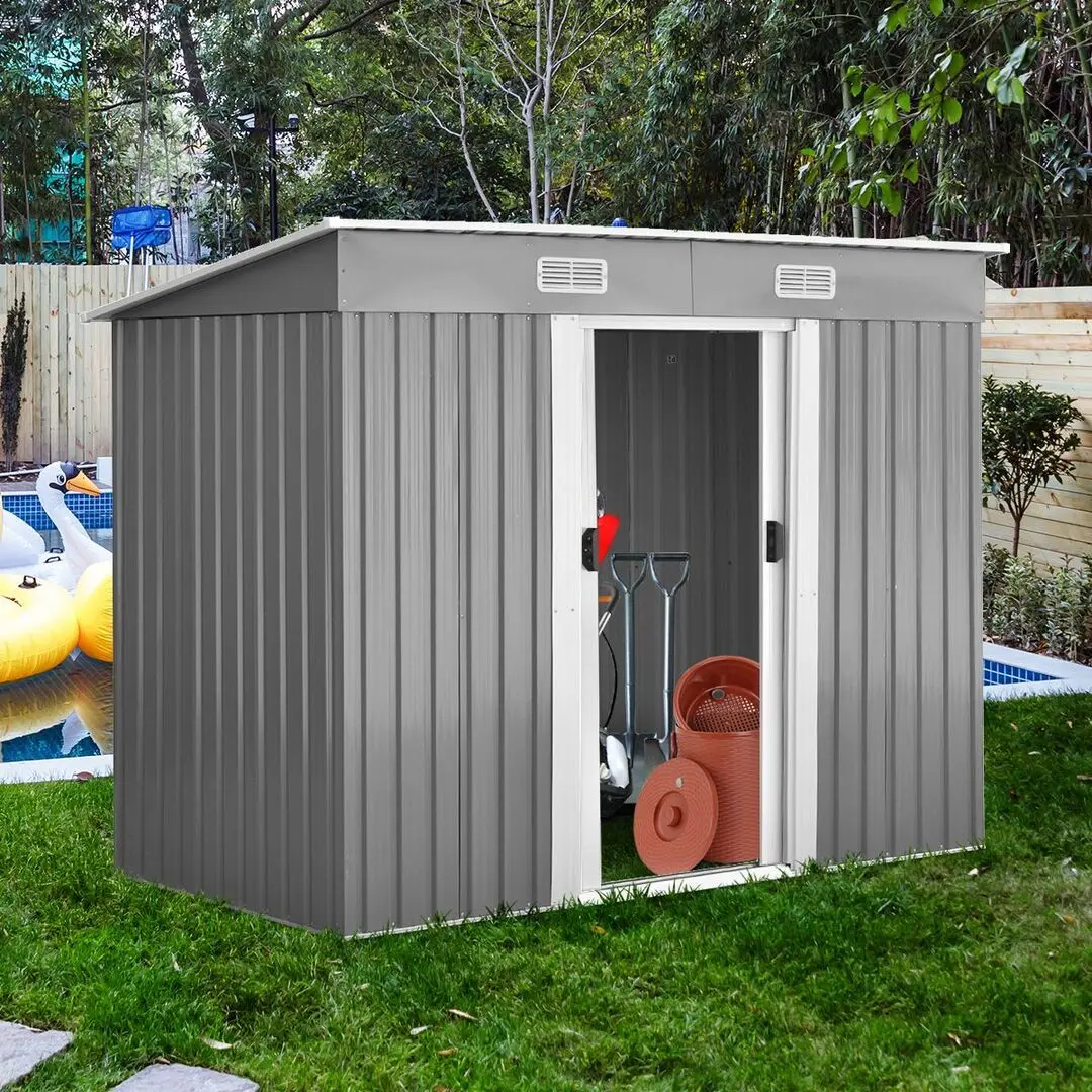 Casuta gradina Costway GT3416GR 238x131x181 (Grey) - 4