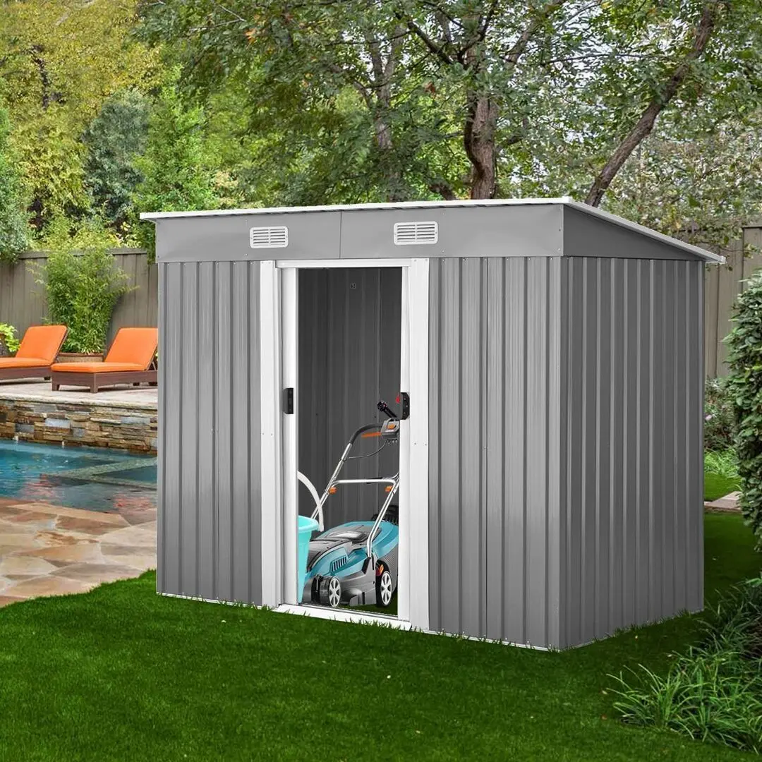 Casuta gradina Costway GT3416GR 238x131x181 (Grey) - 5