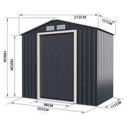 Casuta gradina Costway GT3731GR 213x127x195 (Grey) Thumb