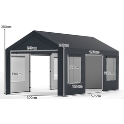 Cort de garaj Costway NP12027GR (Dark Grey) Thumb