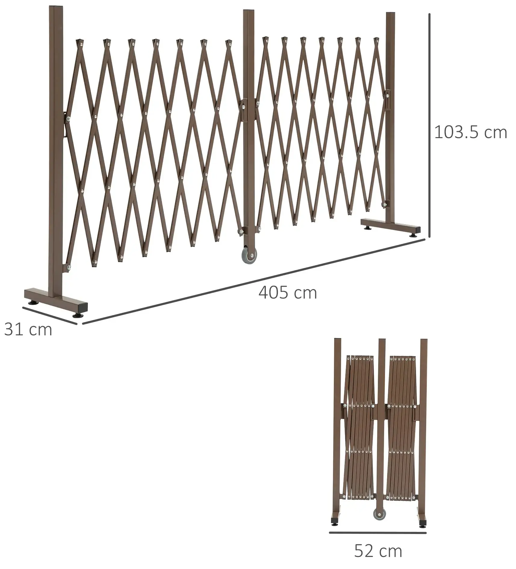 Gard glisant Outsunny 844-139 (Dark Brown) - 5