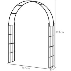 Arc de grădină Outsunny 844-674 (Black) Thumb