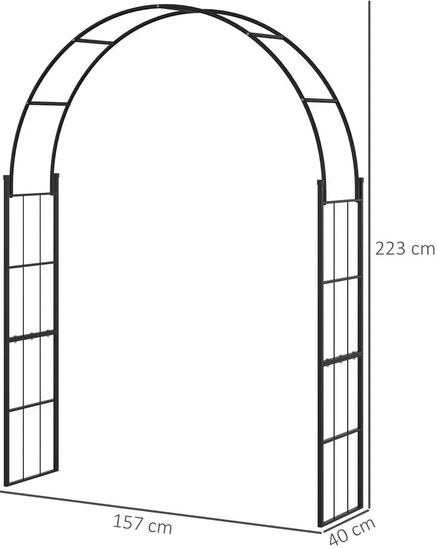Arc de grădină Outsunny 844-674 (Black) - 3