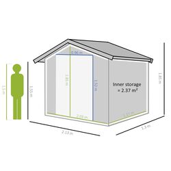 Сарай-хозблок Outsunny 845-030CG 213х130х185 (Dark Grey) Thumb