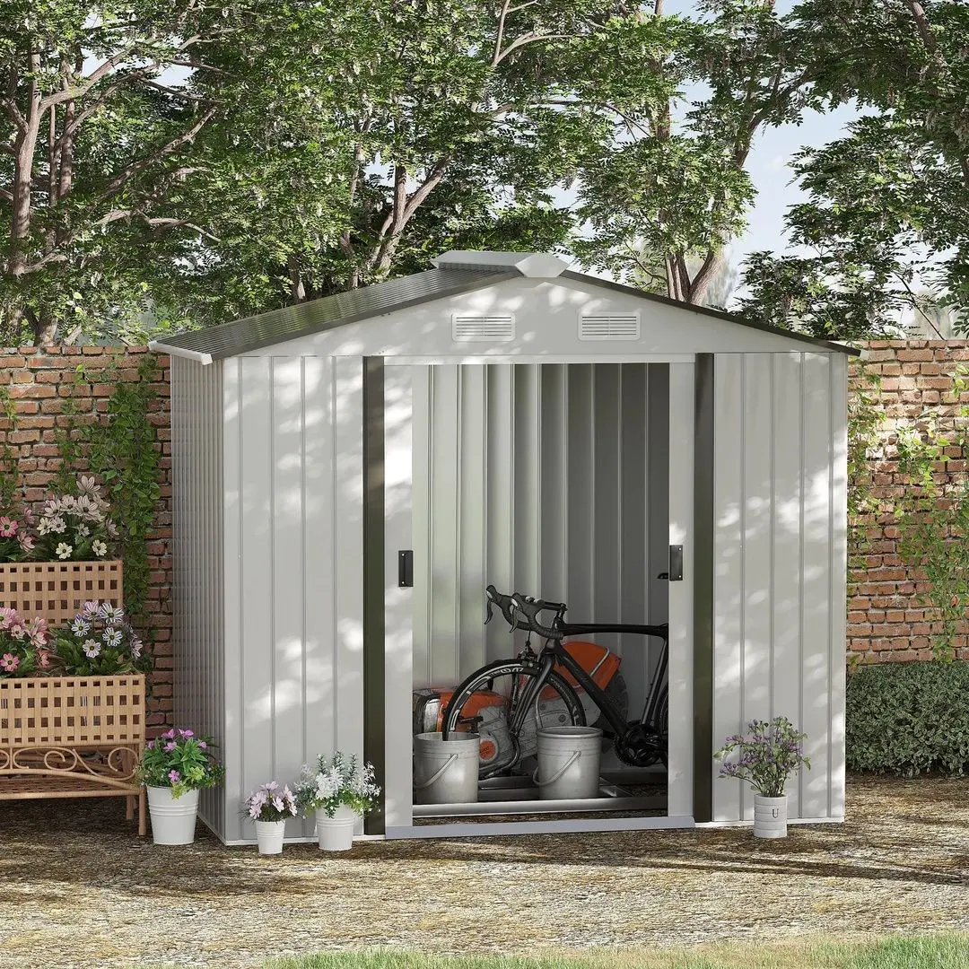 Casuta de gradina Outsunny 845-030WT 213x130x185 (White)