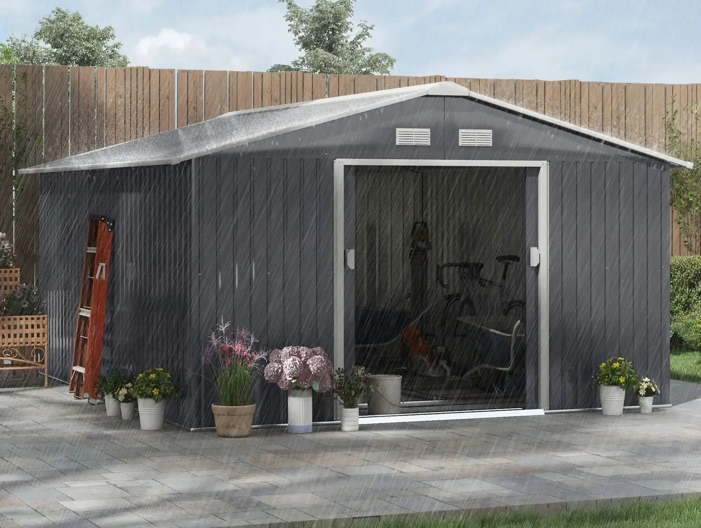 Casuta gradina Outsunny 845-031 340x386x200 (Grey)