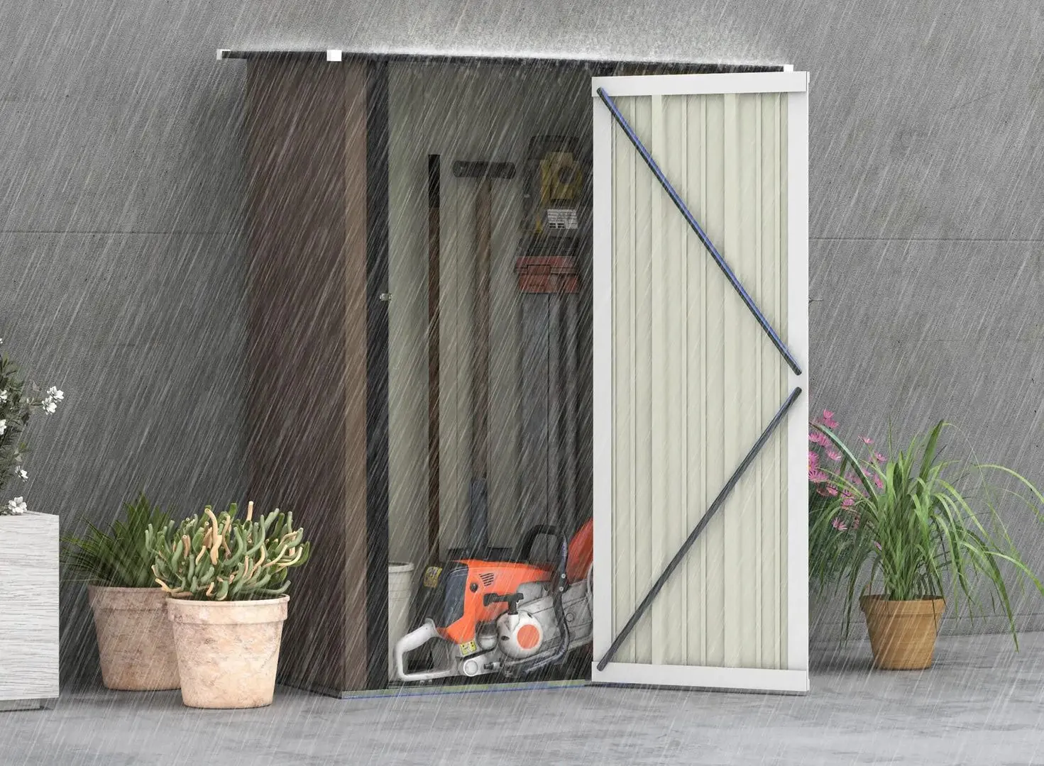 Сарай-хозблок Outsunny 845-328V01BN 142x84x189 (Brown)