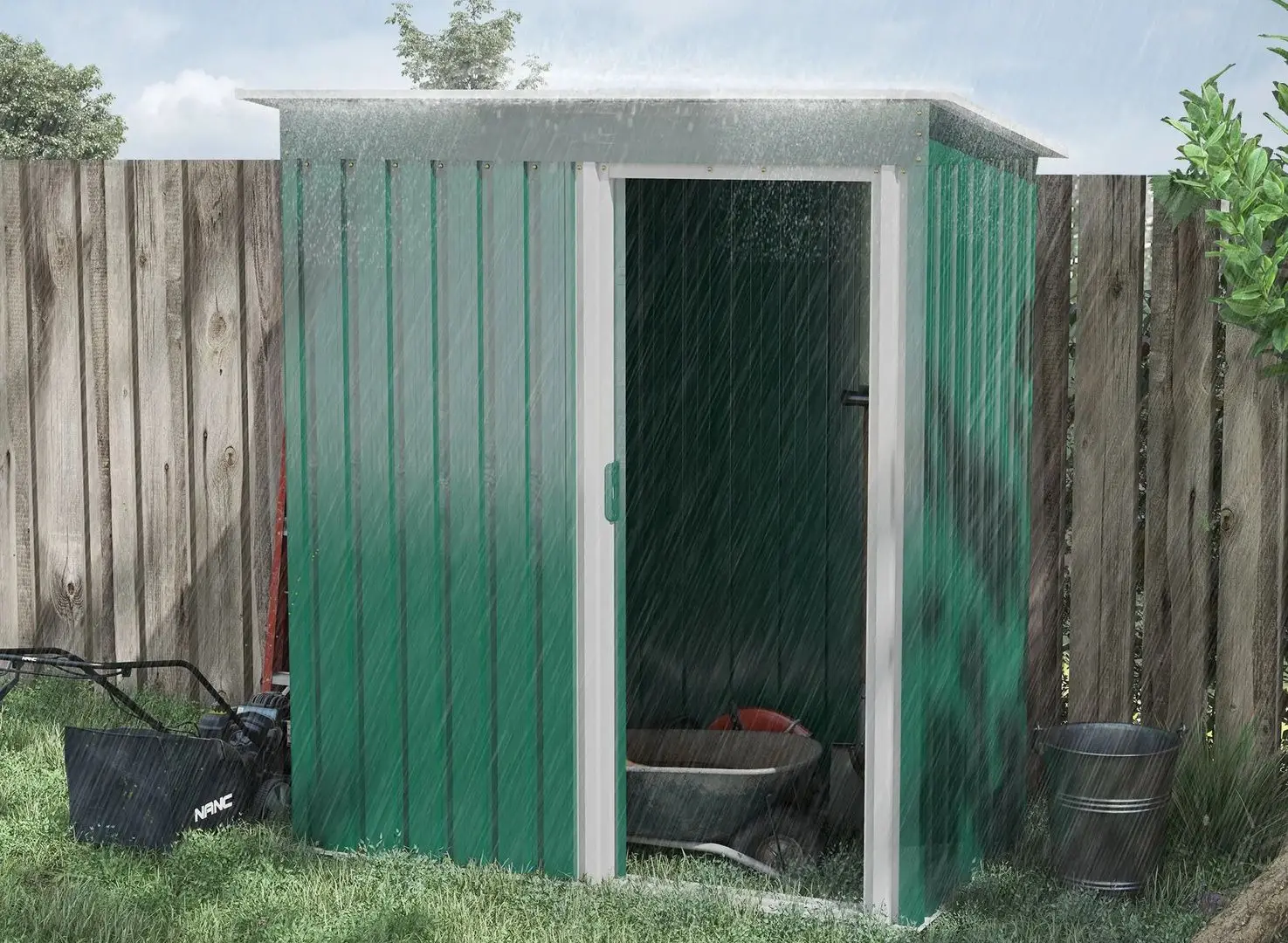 Casuta de gradina Outsunny 845-423V00GN 163x89x182 (Green) - 6