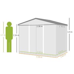 Casuta gradina Outsunny 845-429V00GY 236х174х190 (Grey) Thumb