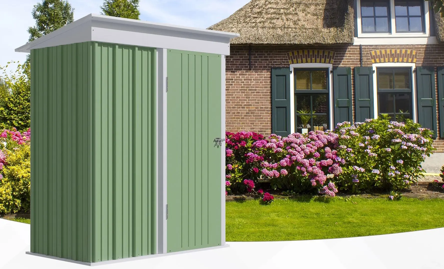 Casuta de gradina Outsunny 845-840V00YG 161x95x163/181 (Green)