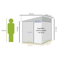 Casuta gradina Outsunny 845-983V00WT 154х206.5х181 (White) Thumb