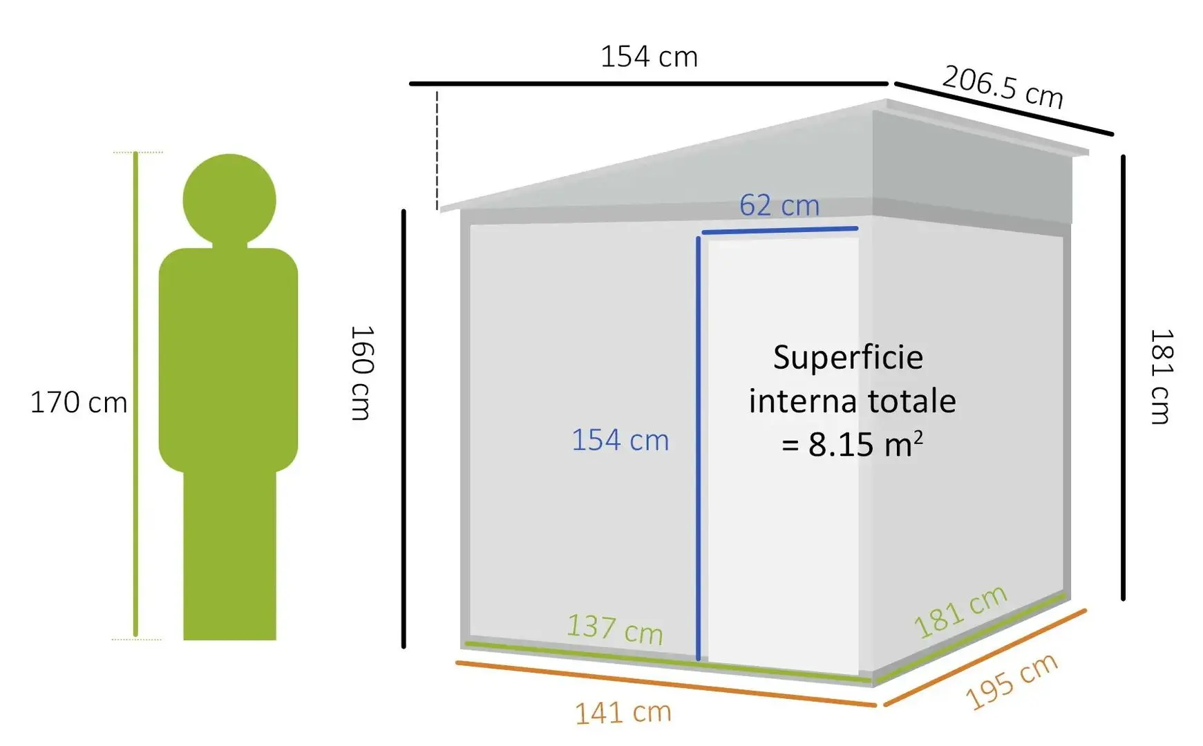 Casuta gradina Outsunny 845-983V00WT 154х206.5х181 (White)