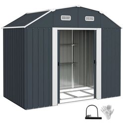 Casuta gradina Outsunny 84H-114 238x132x198 (Grey) Thumb