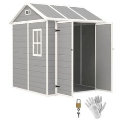 Casuta gradina Outsunny 84H-162 181x181x220 (Grey) Thumb