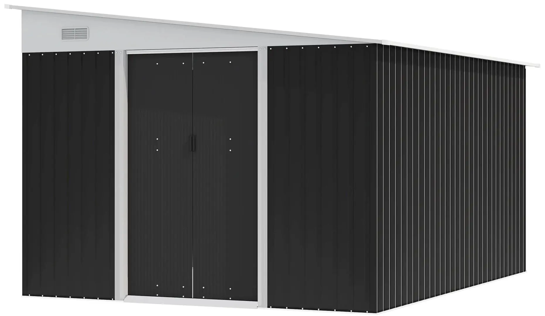 Casuta gradina de perete Outsunny 845-529BK 345x280.5x201 (Black)