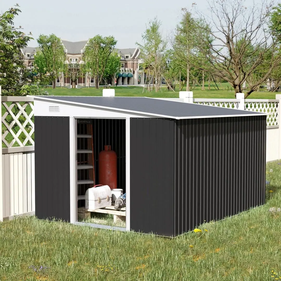 Casuta gradina de perete Outsunny 845-529BK 345x280.5x201 (Black)