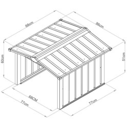Garaj pentru masina de tuns iarba Strend Pro 2172914 86x88x60 (Anthracite) Thumb