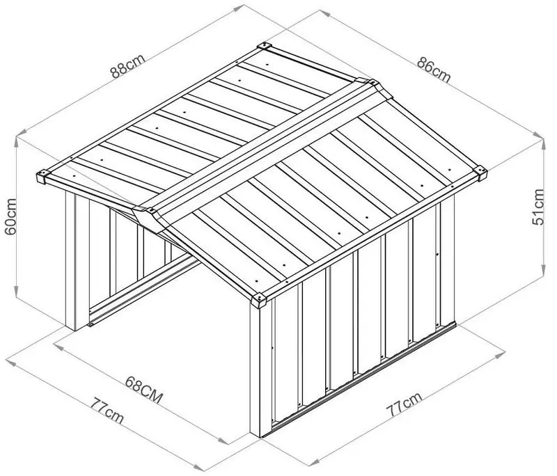 Garaj pentru masina de tuns iarba Strend Pro 2172914 86x88x60 (Anthracite)