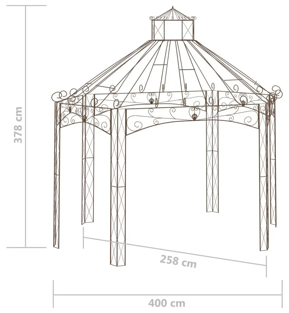 Беседка VidaXL 314000 4x2.6 (Antique Brown) - 6