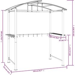 Pavilion pentru gratar VidaXL 360139 2.1x1.1 (Anthracite) Thumb