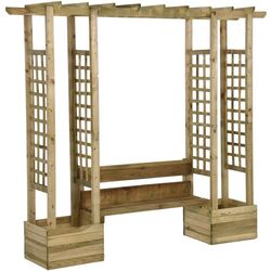 Pergola cu banca si jardiniera VidaXL 318565 (Pine)