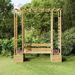 Pergola cu banca si jardiniera VidaXL 318565 (Pine) Thumb