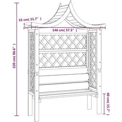 Пергола со скамейкой VidaXL 44951 (Green) Thumb