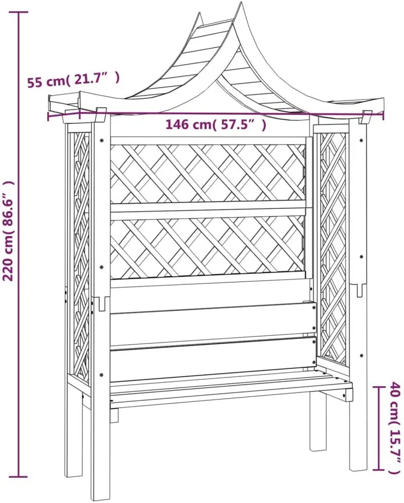 Пергола со скамейкой VidaXL 44951 (Green)