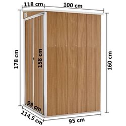 Сарай-хозблок пристенный VidaXL 316220 118x100x178 (Brown) Thumb