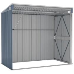 Сарай-хозблок пристенный VidaXL 316222 118x194x178 (Grey) Thumb