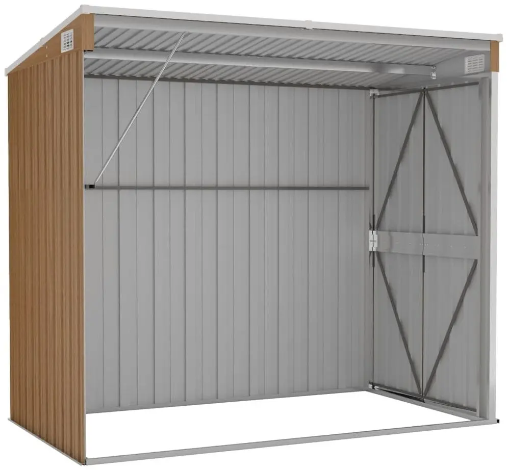 Casuta gradina de perete VidaXL 316224 118x194x178 (Brown)