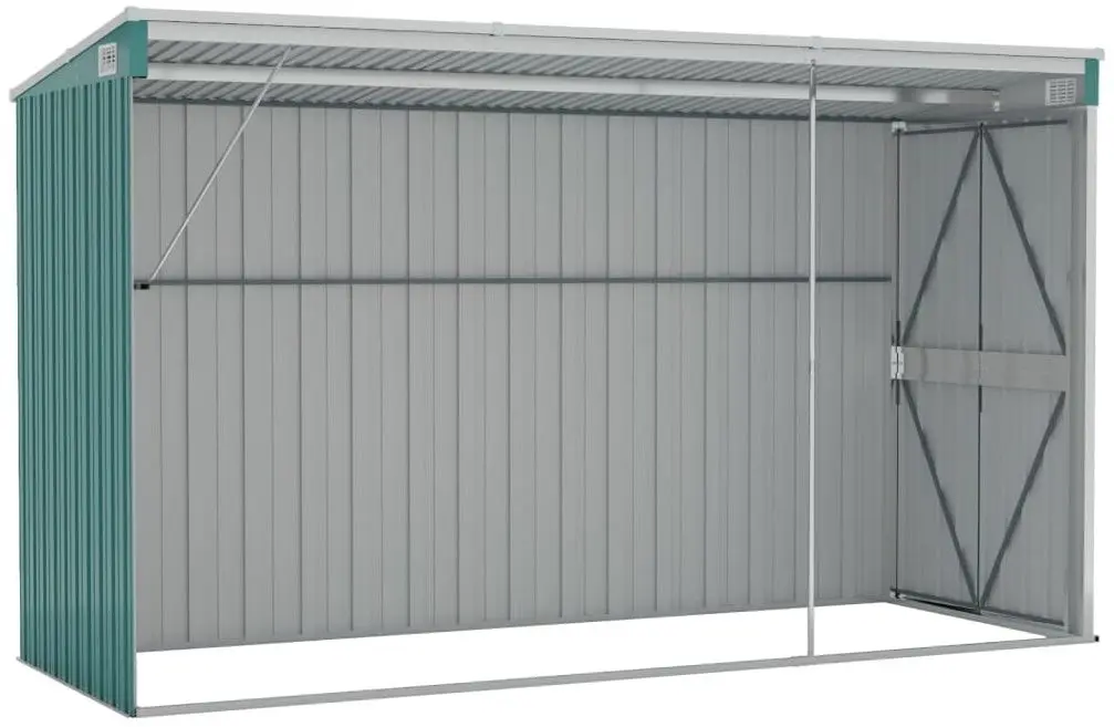Сарай-хозблок пристенный VidaXL 316225 118x288x178 (Green)