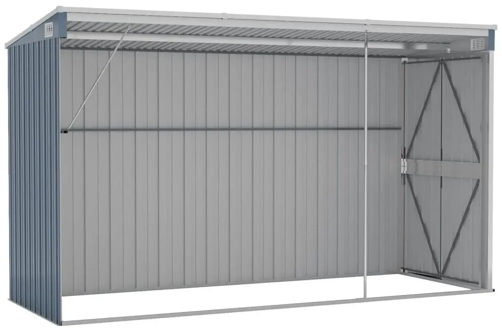 Casuta gradina montata pe perete VidaXL 316226 118x288x178 (Grey)