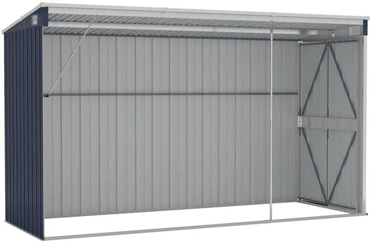 Сарай-хозблок пристенный VidaXL 316227 118x288x178 (Anthracite)