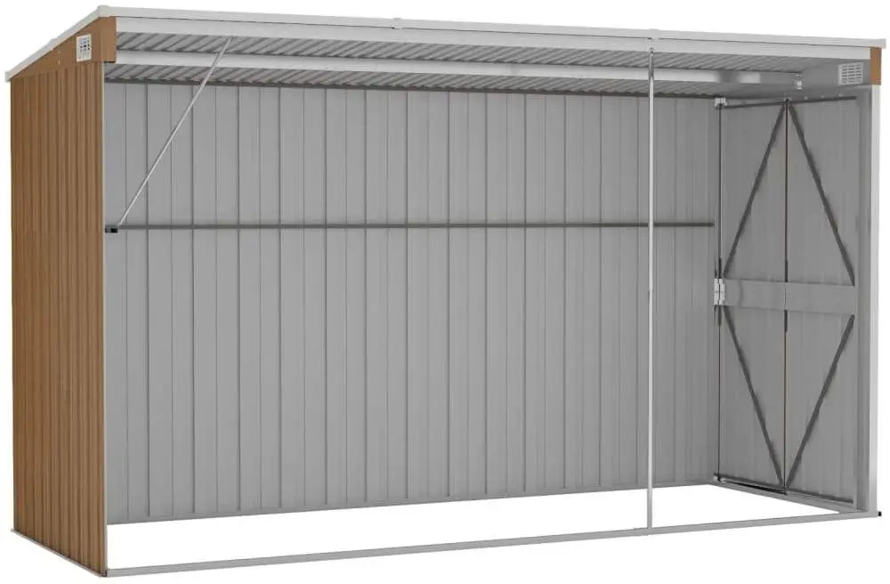 Сарай-хозблок пристенный VidaXL 316228 118x288x178 (Brown)