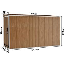 Сарай-хозблок пристенный VidaXL 316228 118x288x178 (Brown) Thumb