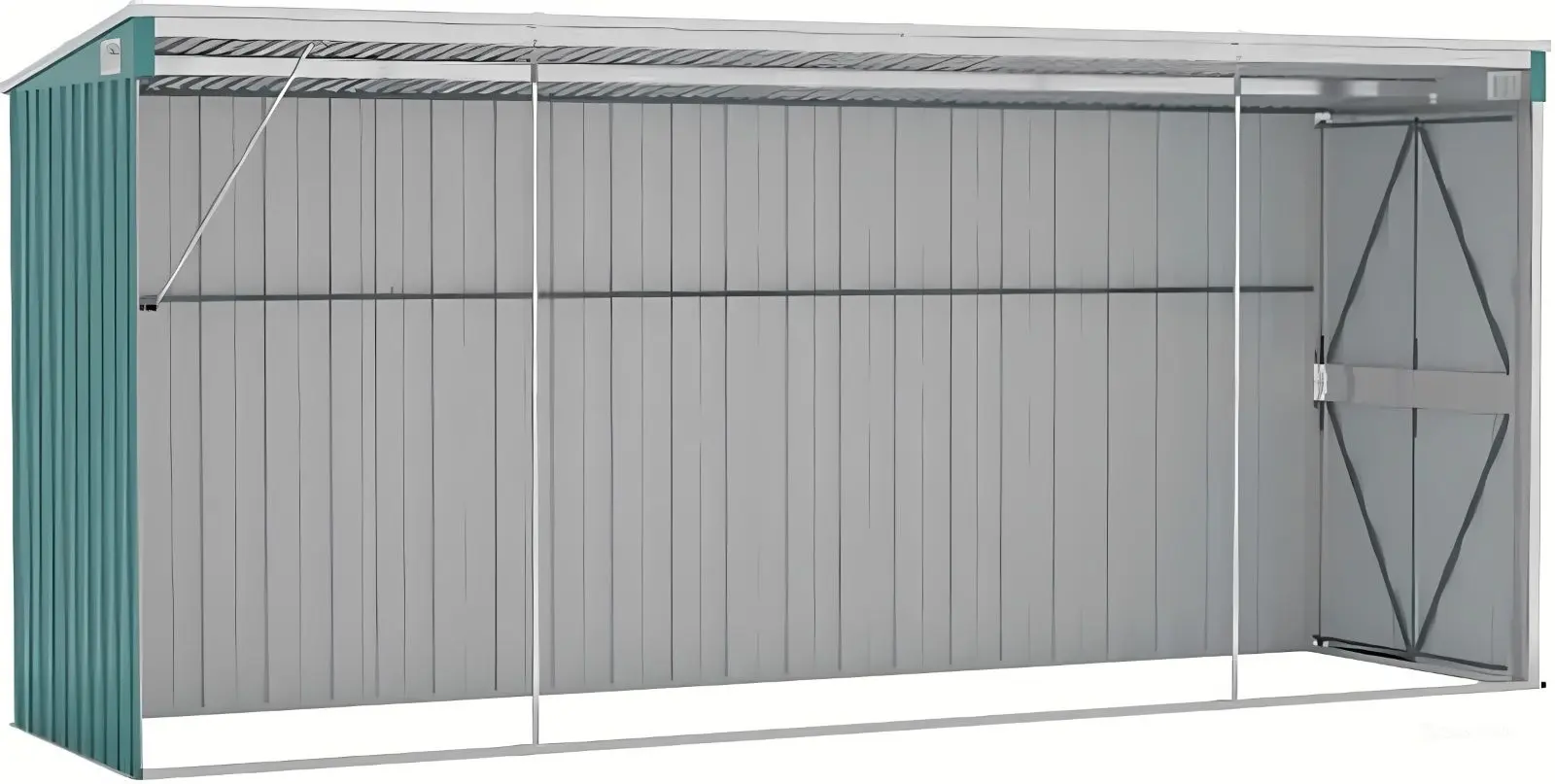 Casuta gradina de perete VidaXL 316229 118x382x178 (Green)