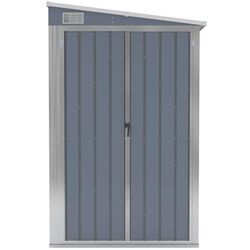 Сарай-хозблок пристенный VidaXL 316230 118x382x178 (Grey) Thumb