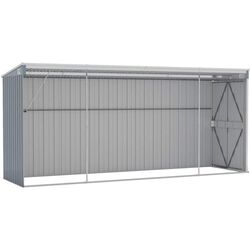 Сарай-хозблок пристенный VidaXL 316230 118x382x178 (Grey) Thumb