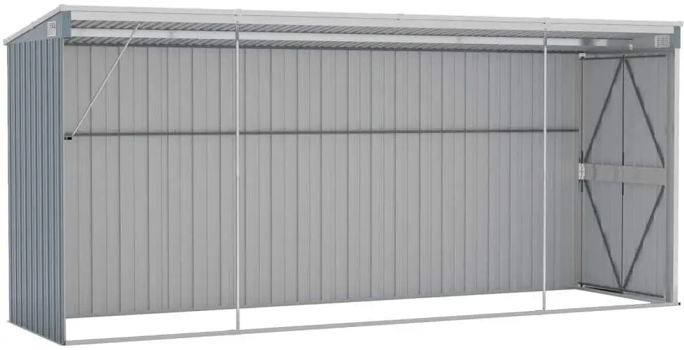 Сарай-хозблок пристенный VidaXL 316230 118x382x178 (Grey)