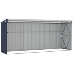 Casuta gradina de perete VidaXL 316231 118x382x178 (Anthracite) Thumb