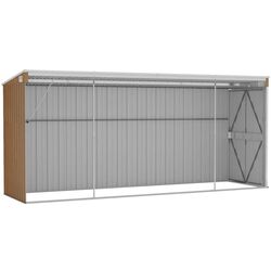Сарай-хозблок пристенный VidaXL 316232 118x382x178 (Brown) Thumb