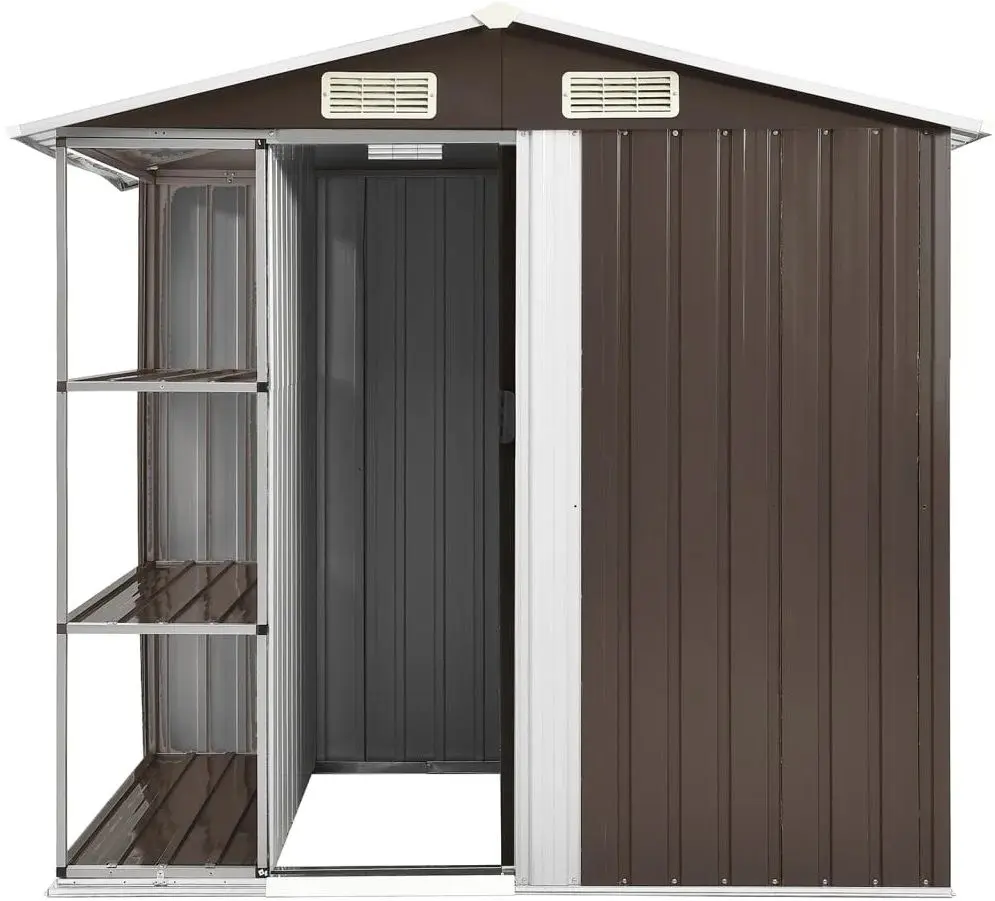 Сарай-хозблок с полкой с этажеркой VidaXL 47105 205x130x183 (Brown)